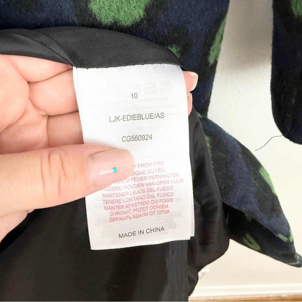 ASOS Brave Soul Leopard Print Jacket Abstract Blue Green Statement Coat Size S - Picture 5 of 7